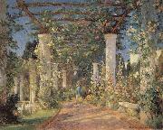 Colin Campbell Cooper Pergola at Samarkand Hotel,Santa Barbara oil on canvas